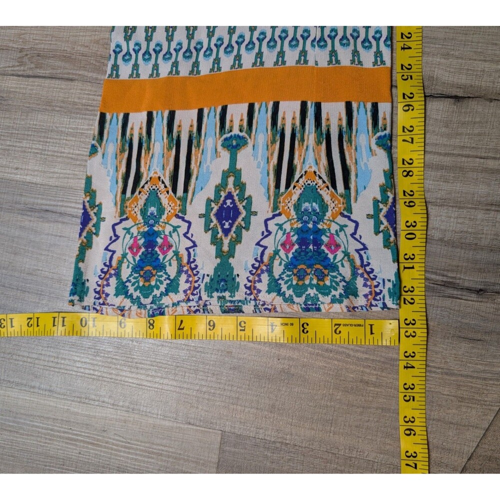 ZARA Size XS Flared Pants Boho Print High Waist Festival Palazzo Eclectic - Picture 8 of 8